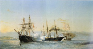 Durand Brager Batailles navale Peinture à l'huile